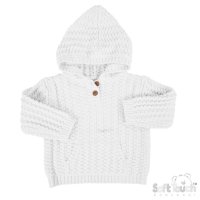 HD18-W: White Cable Knit Hoodie (6-24 Months)